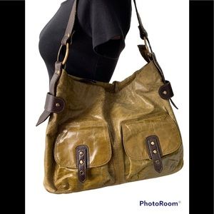 Nino Bossi Waxed Leather Shoulder Bag